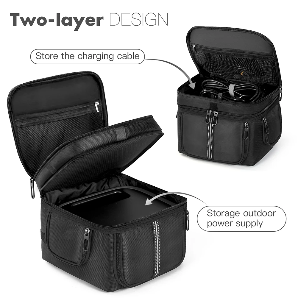 Custodia da trasporto Borsa per centrale elettrica portatile Custodia con tasche multiple Custodia per centrale elettrica portatile Ecoflow River 3/3 Plus