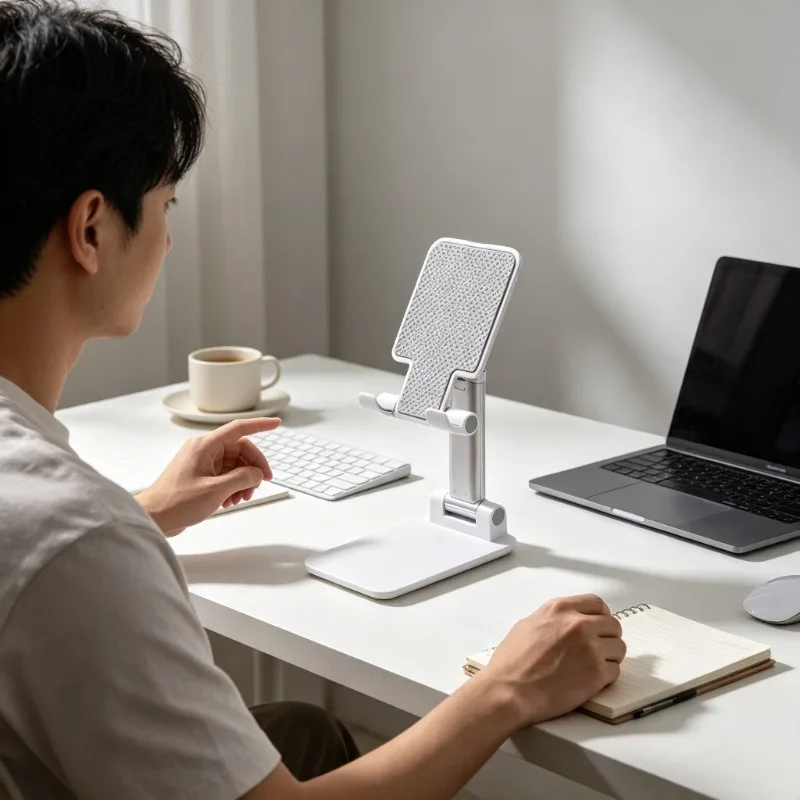 Adjustable Desktop Phone Holder Stand, Flexible Tablet Mount for Video Recording, Compatible with IPhone 16 15 14 Samsung Xiaomi
