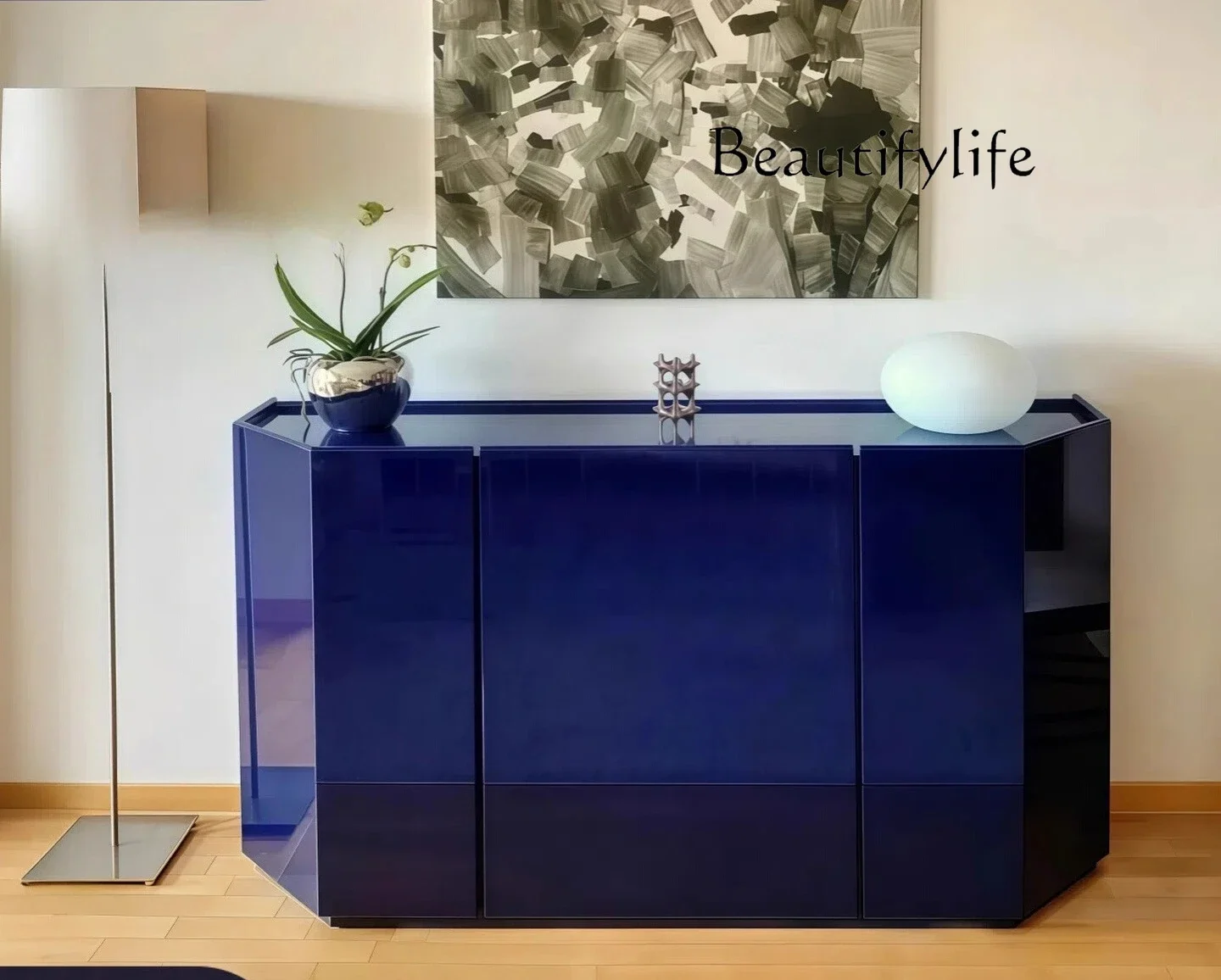 

uF Italian paint dining side cabinet Solid wood entry porch cabinet Multifunctional storage decoration can be customized