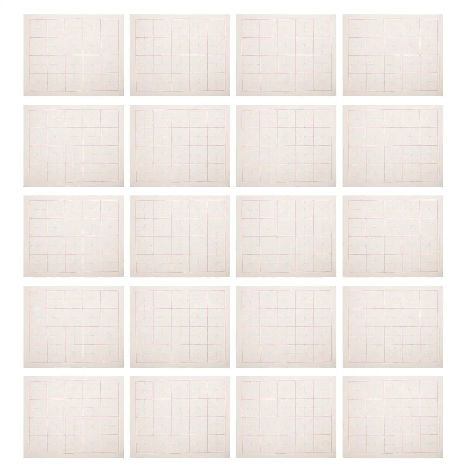 

100 Sheets Calligraphy Practice Paper Rice Xuan H writing Professional Blank Grid Slow Penetration Portable Storage