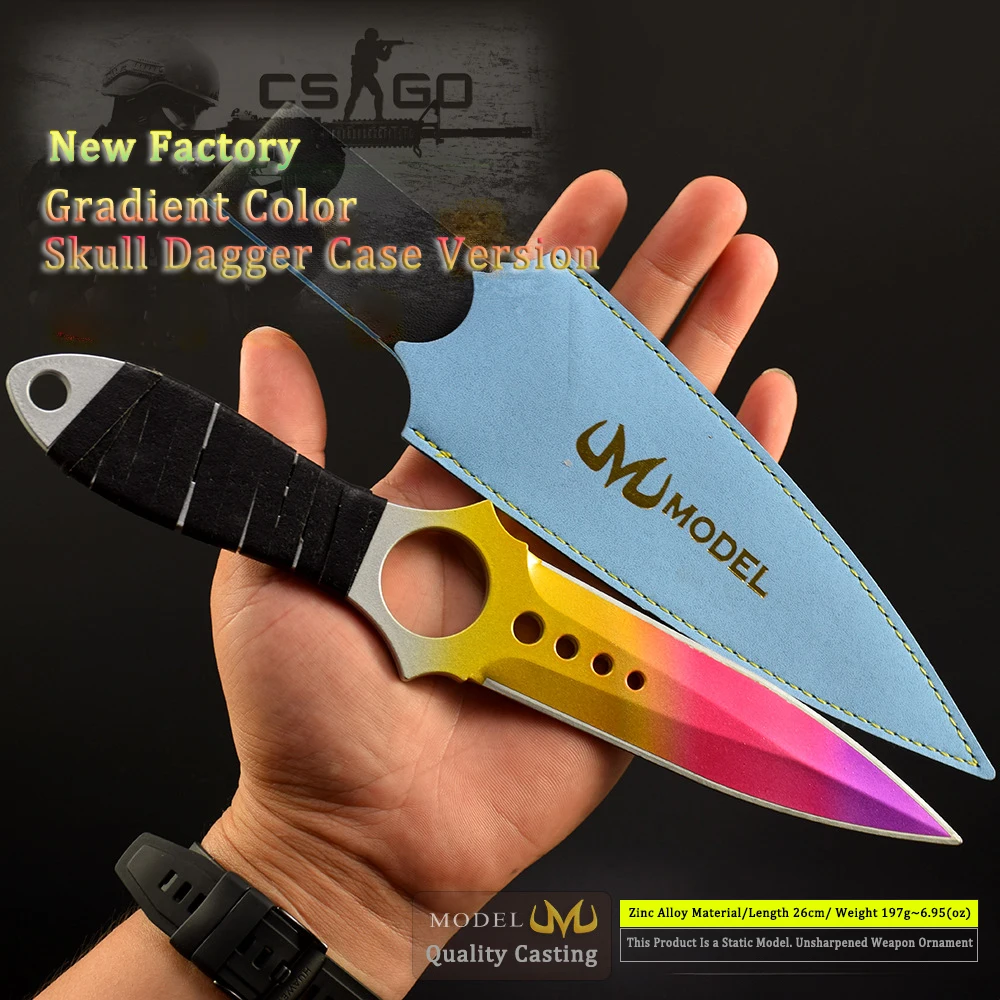 26 سنتيمتر لعبة مكافحة الإرهاب الصلة مكافحة الإضراب لعبة عالمية سكين التدرج اللون كامل معدن جلد الصبي هدية سلاح نموذج
