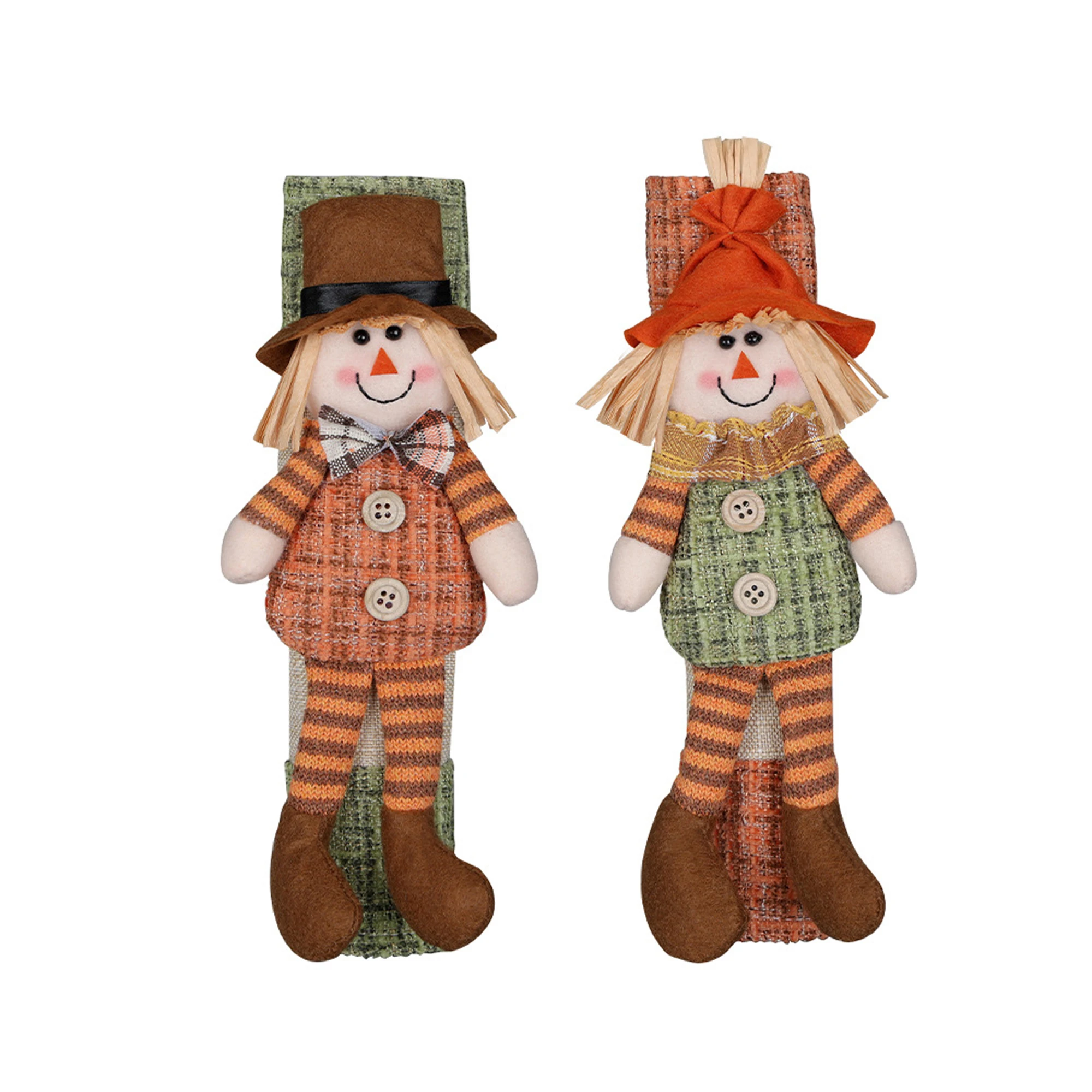 

Набор чехлов на ручки холодильника с урожайным пугалом и осенними перчатками на День Благодарения для фестивальных украшений для дома