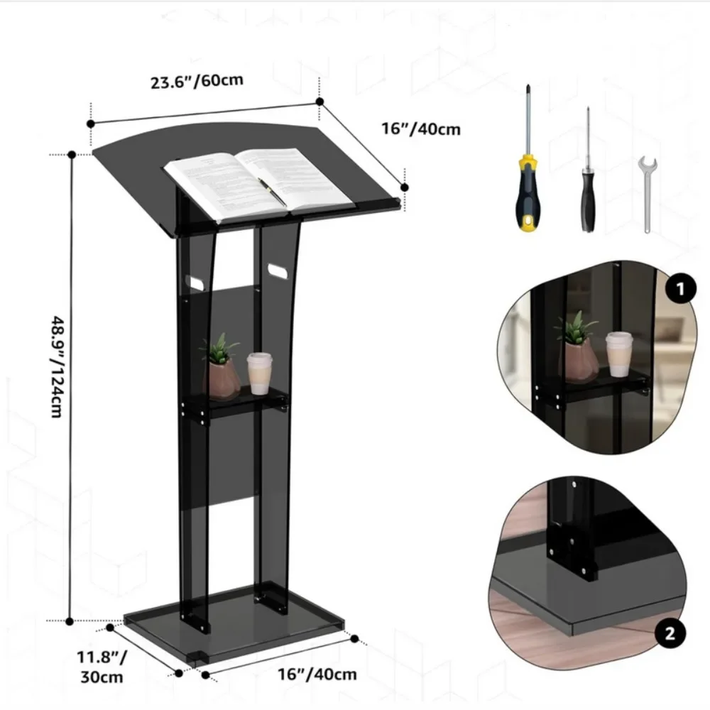 Clear Acrylic Podium Lectern Stand for Conferences Meetings Presentations