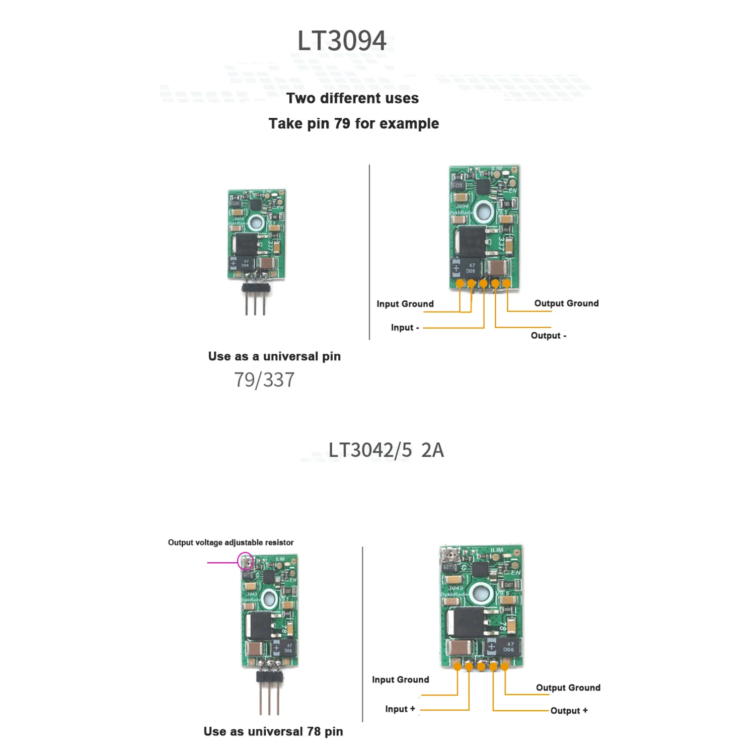 Imagem -03 - Regulador de Tensão Linear de Baixo Ruído Módulo de Potência Positiva e Negativa 5v 12v 15v para Amplificador rf op Amp Áudio Dac Lt3045 Lt3094 2a