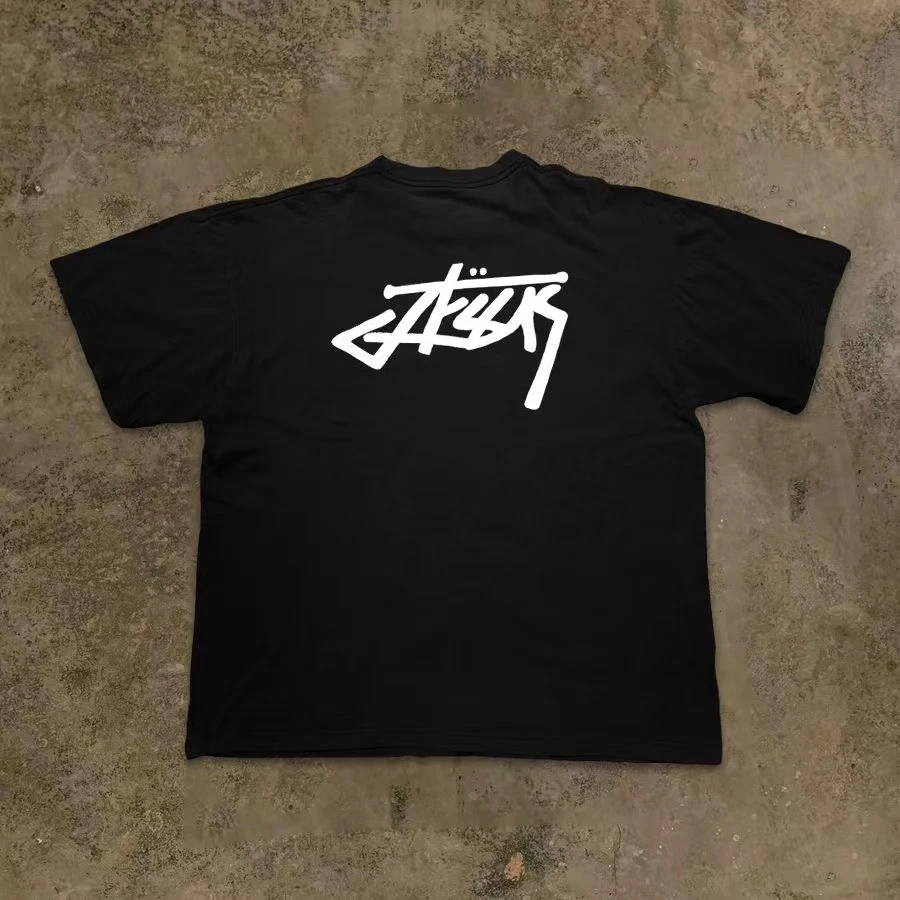 

American Streetwear Brand's Heavyweight Pure Cotton Printed T-shirt, Oversized, Niche Design, Unise-friendly, Loose, Versatile