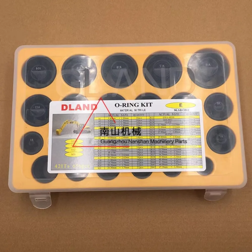 O-Ring Box Olie Afdichting Kit Voor Rups E320 320b 320c 330c 656 Stuks 42 Maten Graafmachine Universele Kat Reparatie Pakkingen Hoge Kwaliteit