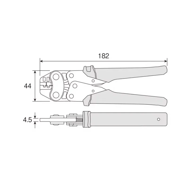 

P-732 crimping pliers for bare crimping terminals and sleeves (B, P)