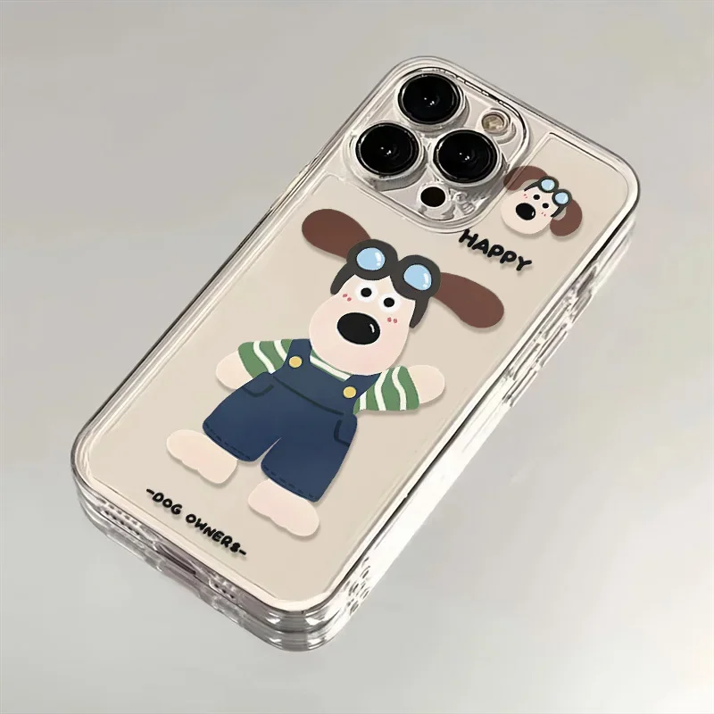 Funny Dog Phone Case for iPhone 16 15 14 13 12 11 Pro Max X Xs Max XR 12 Mini Soft Clear Cover Transparent Fundas