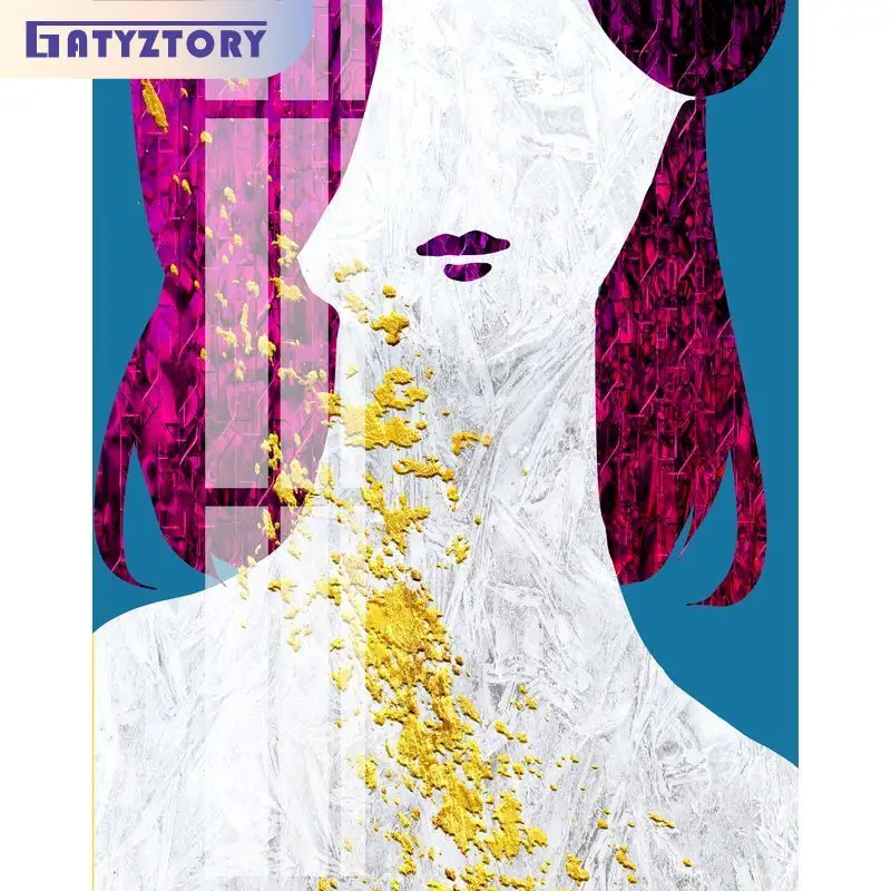 

GATYZTORY Abstract Painting By Numbers On Canvas Woman Coloring By Numbers Wall Art Picture Drawing Paint Kit Easy Hadicrafts