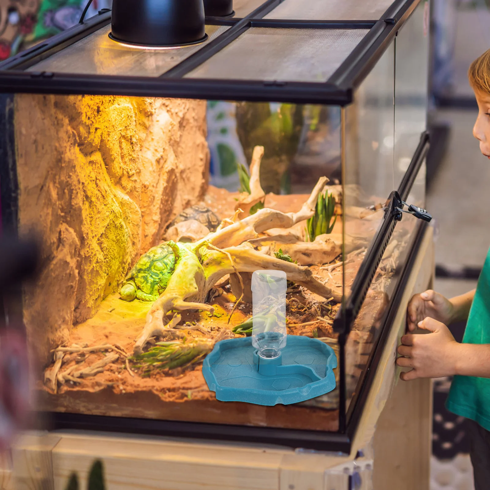 

Automatic Water Feeder For Reptiles Self-Filling Water Dish For Turtle Lizard Gecko Bearded Dragon Bunny Hamster Rabbit