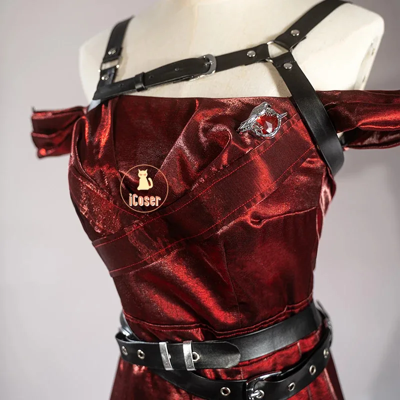 زي تنكري لأبطال الحب والعميق، فستان أحمر، حجاب ساحر، زي سيلس لا يصدق، حفلة الهالوين للنساء؛