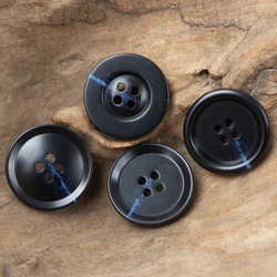 10pcs Blue Mens Classic Suit Buttons For Clothing Matte Wide Rim Round Sewing Accessories Curved Rim Womens Coat Sweater Knit