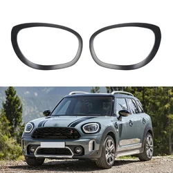 1 Pair Black For BMW Mini Countryman F60 2017-2020 five doors Headlight Ring Bezel Trim Surround Cover Headlamp Light Frame