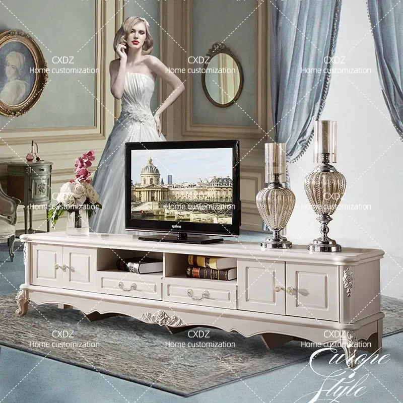 Modern Simple TV Stand and Coffee Table Combo Living Room Floor Cabinet Small Minimalist Entertainment Center Furniture