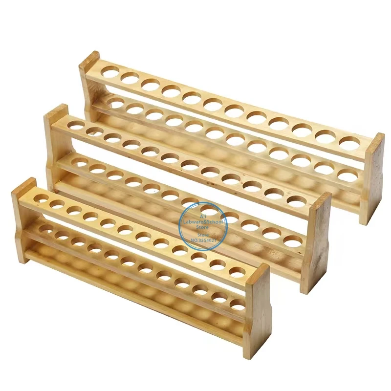 High Quality Wooden Test Tube Rack Color Tube Rack 6 and 12 Holes 10ml 25ml 50ml 100ml