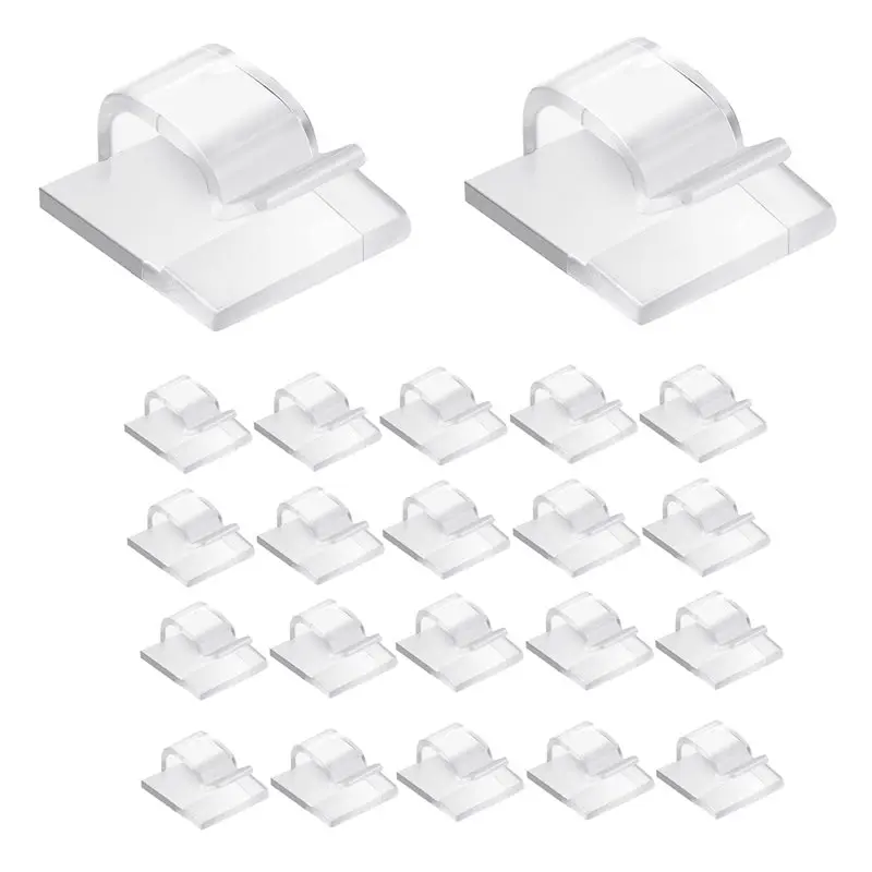 A36T-200 Pc Outdoor Light Clips For String Lights Self Adhesive Mini Cable Hooks Wire Clips Hooks Cord Organizer Holder Clear