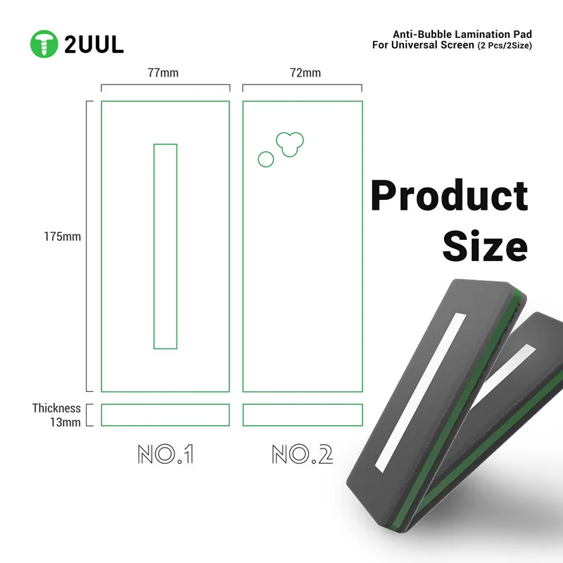 2UUL LD11 2Pcs Universal Screen Lamination Pad Anti-Bubble Buffer Mat 2 Sizes for Mobile Phone OCA LCD Repair Machine Tools