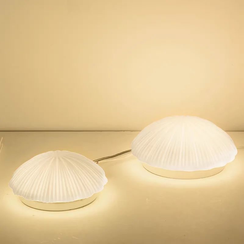 

Modern Glass Flower Lamp Creative Shell Ceiling Light Hotel Foyer Corridor Balcony Living Dinning Bedroom Minimalist Lighting