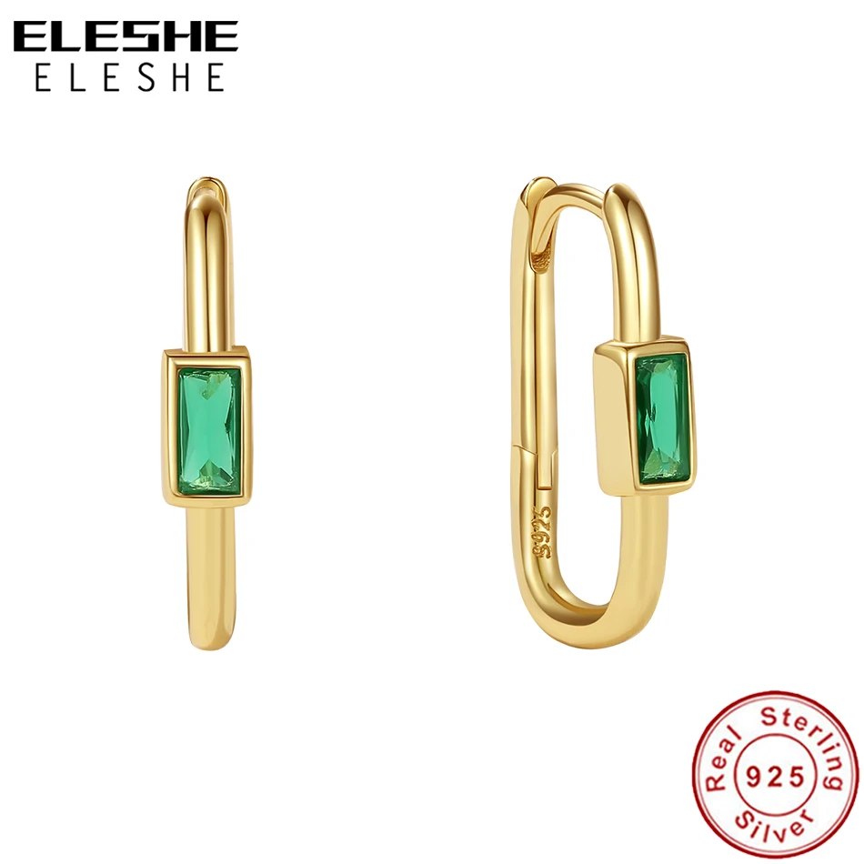 

Женские серьги из серебра 925 пробы, с зеленым геометрическим рисунком