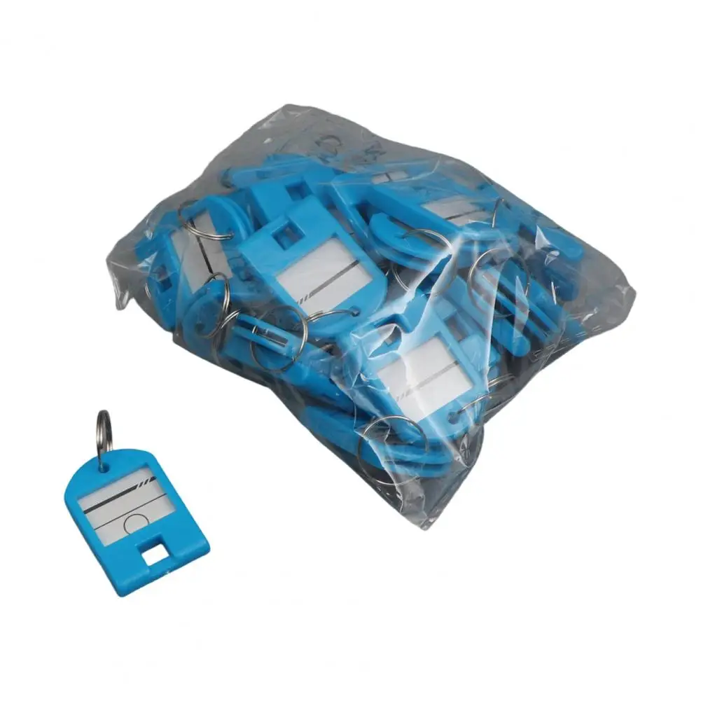 Colorful Key Tags Replaceable Writing Paper Key Tag 50pcs Hard Plastic Key Tags with Replaceable Paper Inserts for Hotel