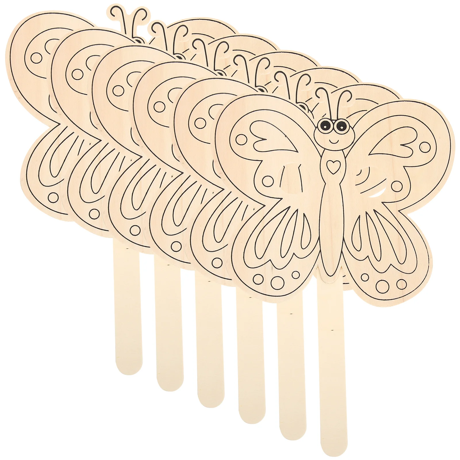 6 Pcs Wooden Manual Photo Props Child Childrens Toys Masquerade Mask Animal Painting Masks Halloween Kids Blank