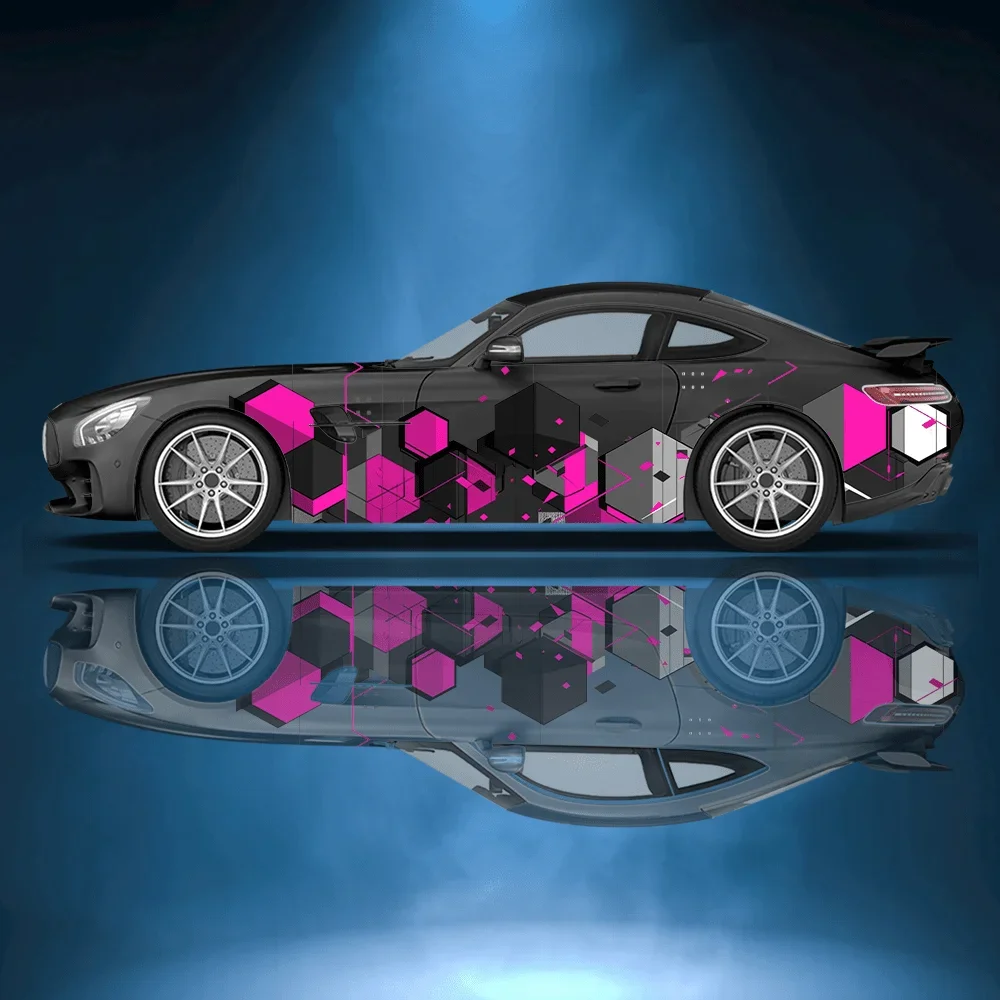 ملصق فينيل للسيارة بتراص هندسي ملصق PVC ذاتي اللصق مناسب للشاحنات وديكور الدفع الرباعي وإكسسوارات السيارات هدية