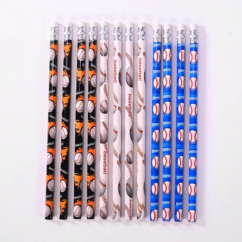 HB Pencil Baseball Basketball Rugby Football Sports Theme Pencil Creative Children's Student Supplies First Grade with Eraser
