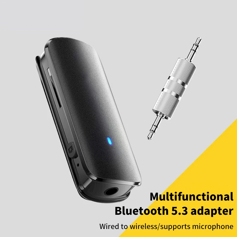 Wireless Bluetooth 5.3 Adapter 3.5mm Audio Receiver TF Card Slot Bluetooth Adapter For MobiIe Phone Tablet Laptop TV PC Car Kit