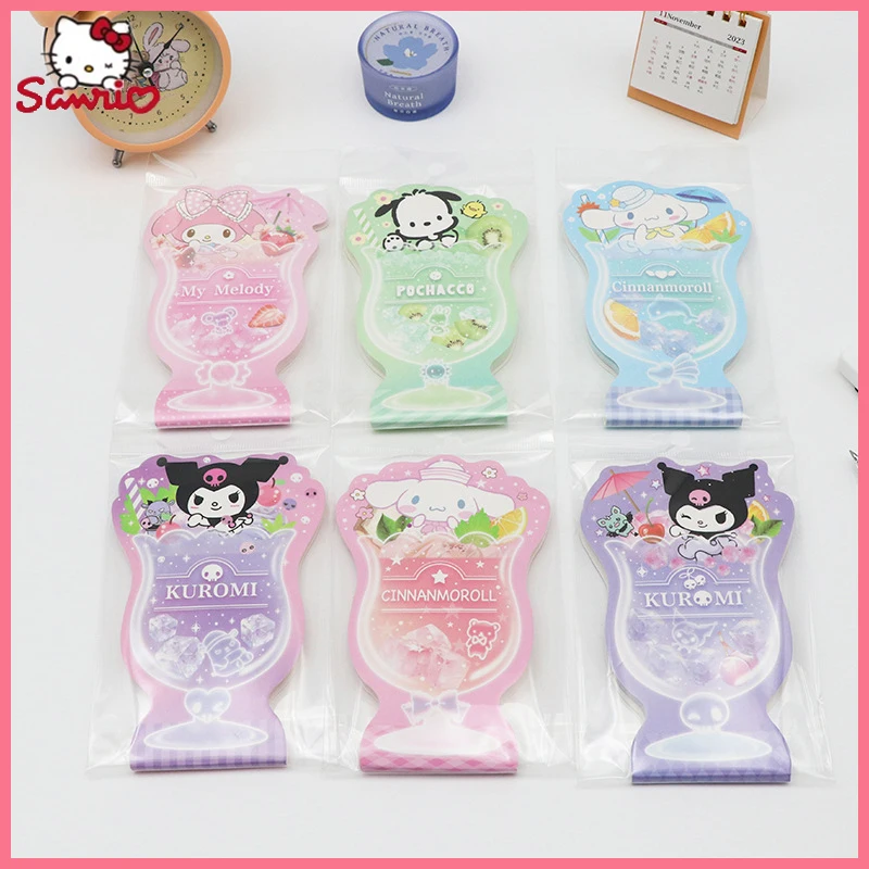 Stationery Sanrio Pochacco Shape Glue Set Cute Sticky Note Book Student Cartoon Heteroideus Memo Pad Wholesale Birthday Gifts