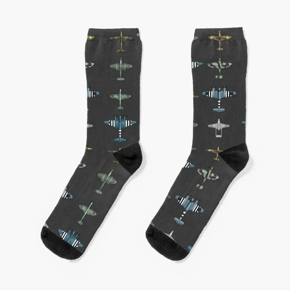 WW2 Fighter Aircraft of the RAF Socks hip hop new year custom heated Men's Socks Luxury Women's