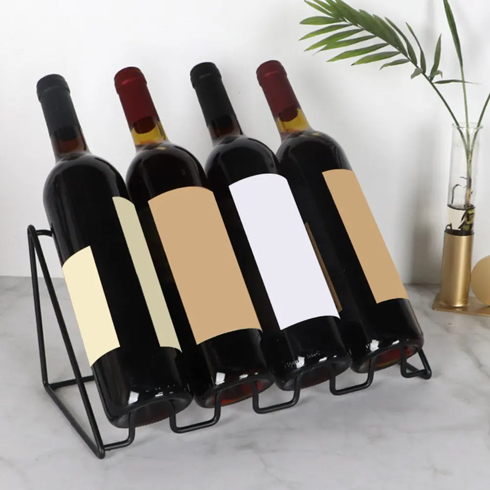 Iron Wine Display Rack Creative Multi Groove Bottle Holder for Home Bar Kitchen Countertop Decorative Modern Wine Storage Stand