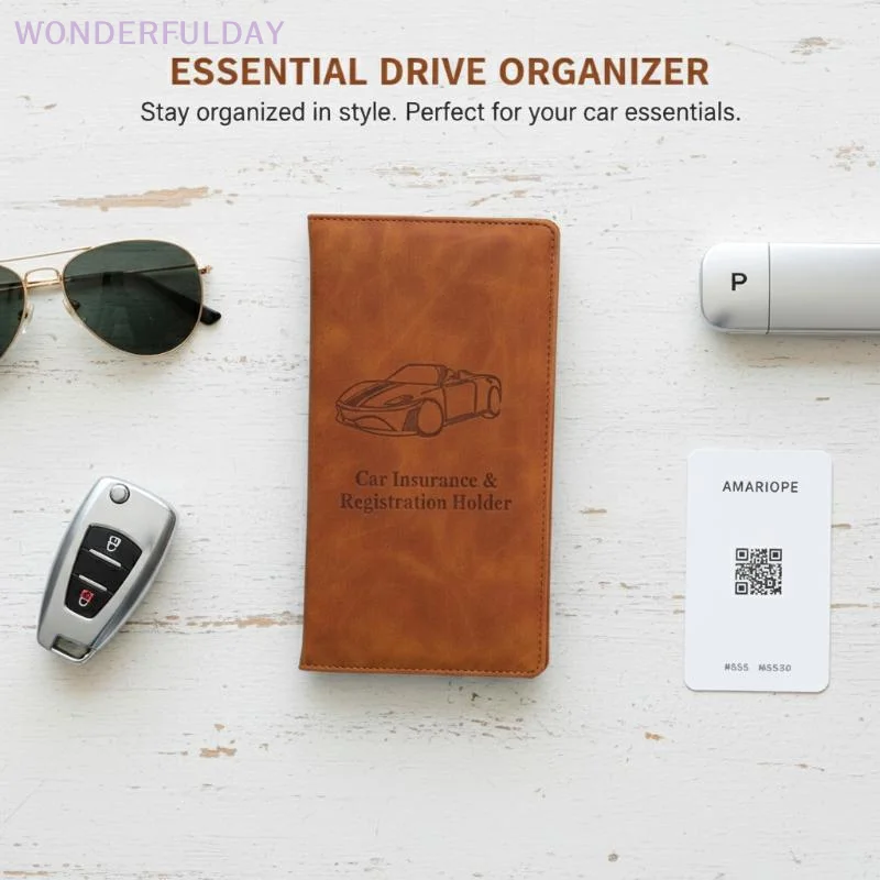 Car Registration And Insurance Holder,Car Document Holder For Cards License,Vehicle Glove Box Car Organizer For Documents, Cards