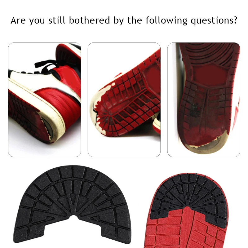 2pcs Wear-resistant Outsole For Shoes Repair Self-Adhesive Shoe Sticker Pads Protector For Sneakers Anti-Slip Rubber Shoe Pads