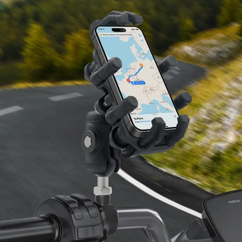 

Motorcycle Phone Holder Adjustable Anti-theft Knob Cell Phone Holder Shock-absorbing Rotating Handlebar Scooter Phone Clip