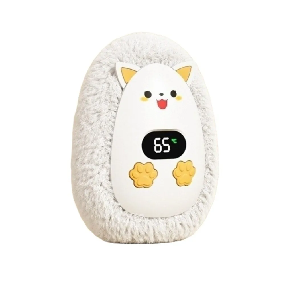 Adjustable 3 Temperature Plush Hand Warmer Long-Lasting Fast Heating Pocket Heater Digital Display Rechargeable
