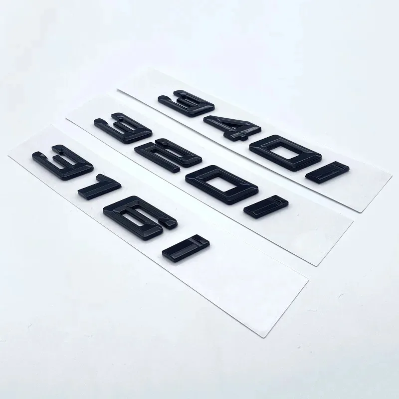 3D Glossy Black 320i 320d 320e 325d 328d 330i 330d 330e 335d 340d Emblem Sticker for BMW Serie 3 E90 E91 E92 F30 F31 F34 G20 G21 - view 5