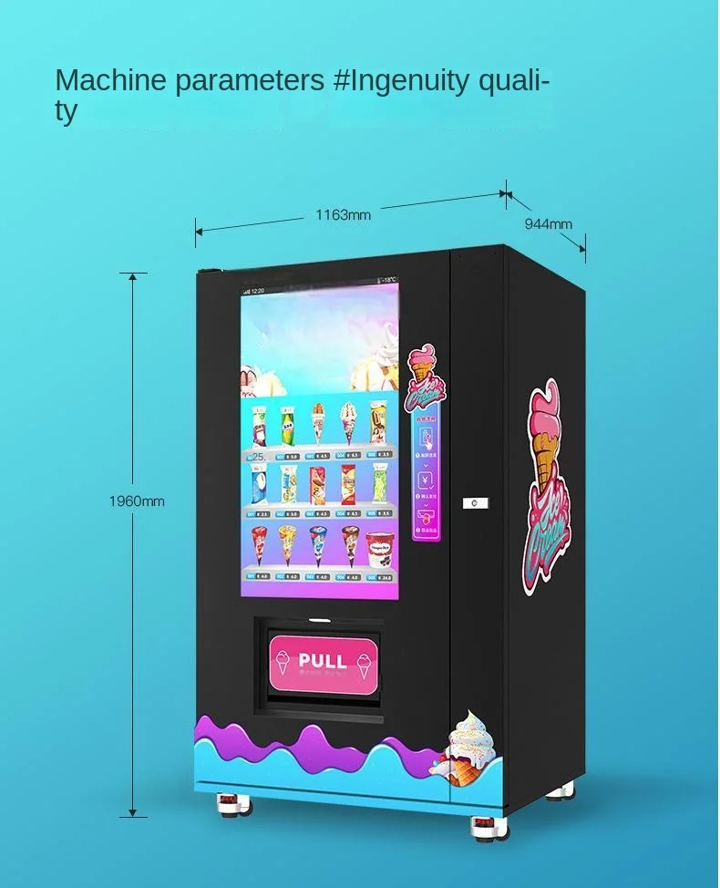 Distributore automatico di gelato congelato a grande schermo