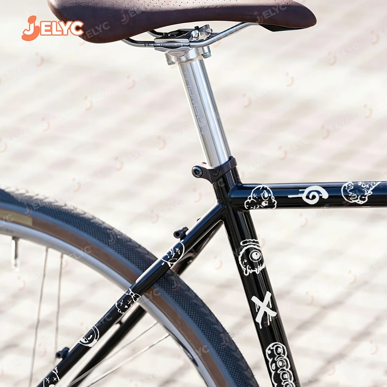 21Pieces Black White 2D Anime Self Adhesive Stickers for Bike Frame Motorcycle Car Helmet Laptop Decoration