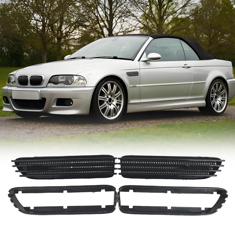 Black Side Grill Fender Vents for BMW E46 M3 2001 2006 with Easy Installation and Precision Fit