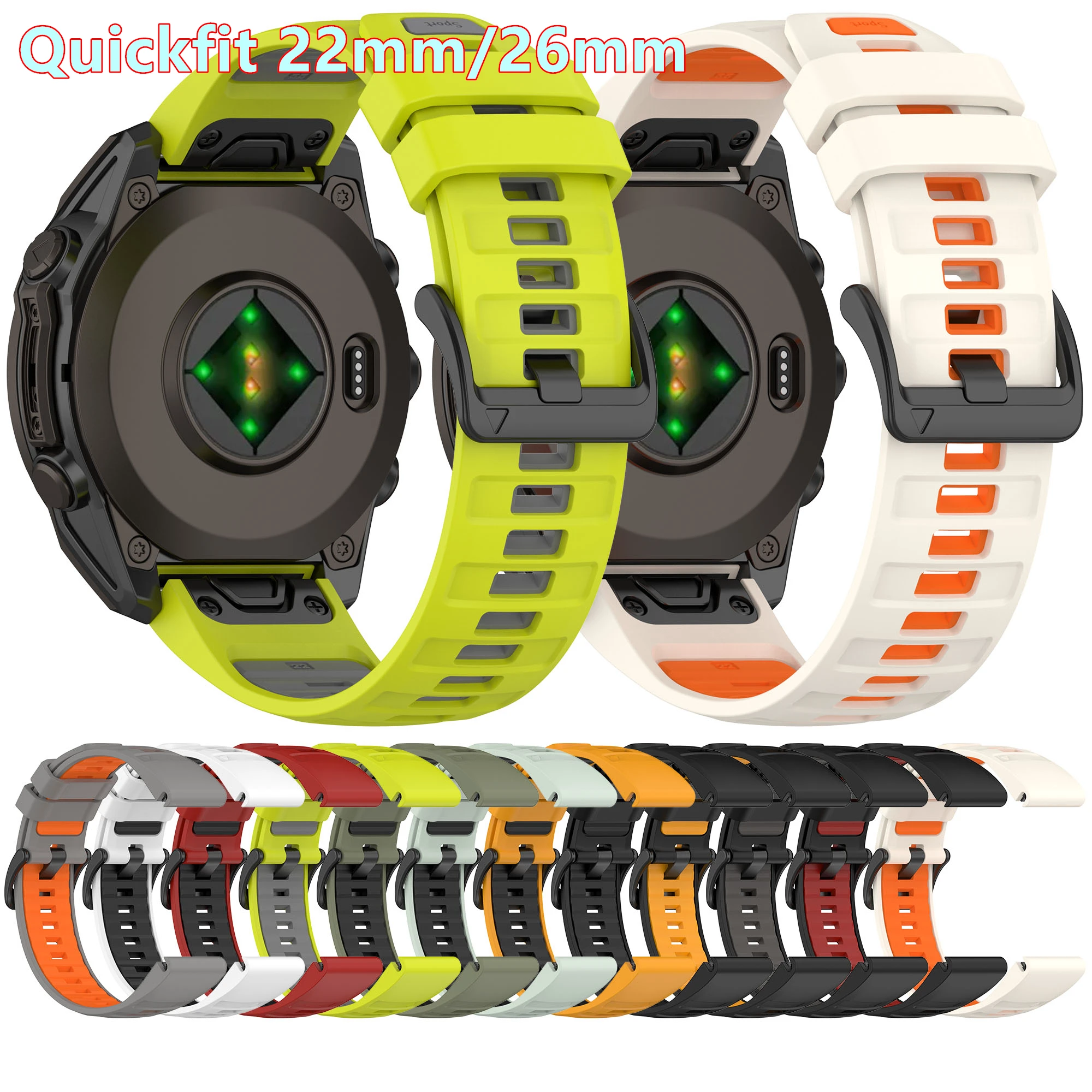 1:1 Fenix8 Uhrenarmband für Garmin Fenix 8 43 mm 47 mm 51 mm E 7S 7 7X 6S 6 6X Pro 5S 5 5X Enduro3 2 Silikonarmband QuickFit-Armband – Detail 2