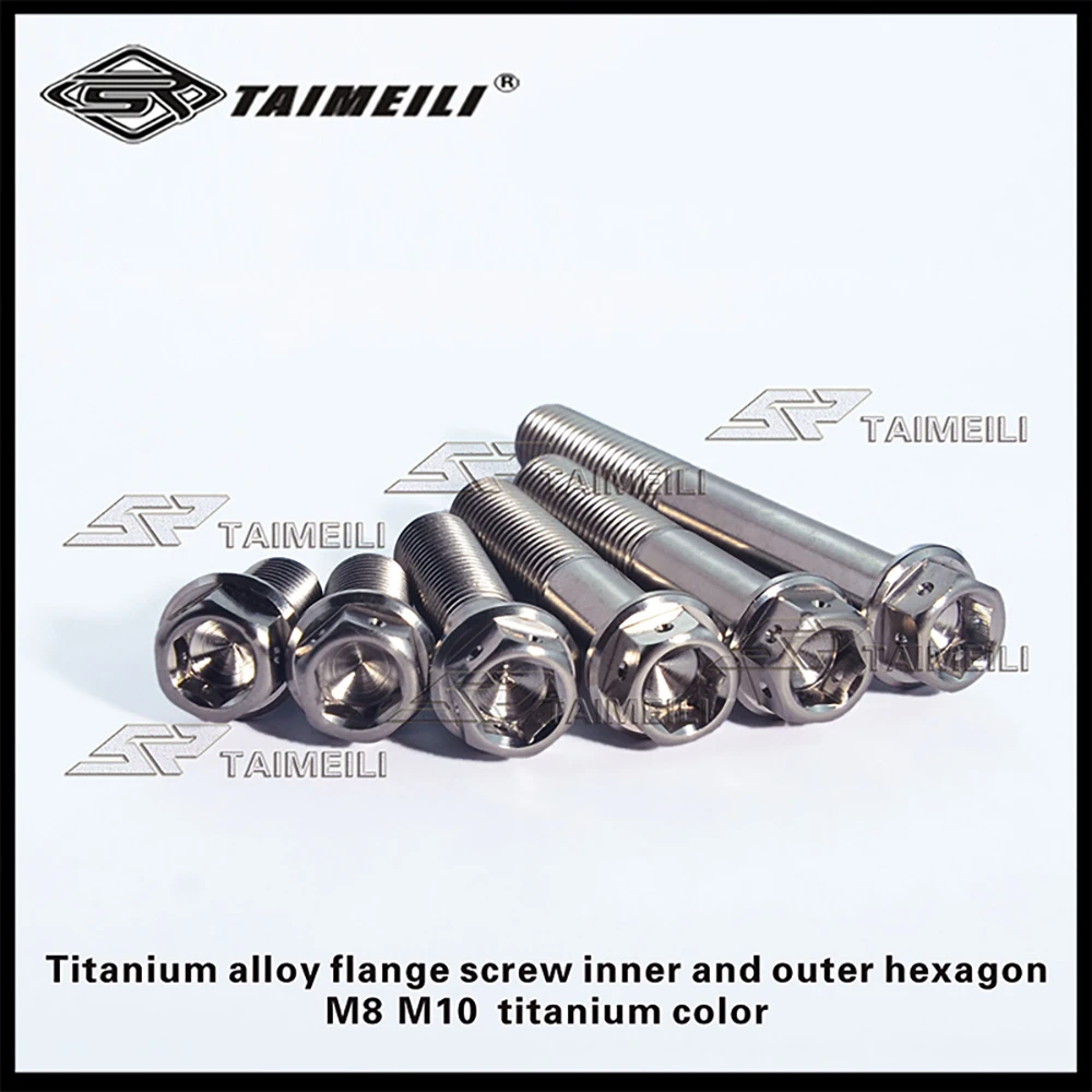 Titanbolzen GR5 Flanschkopf Innen- und Außensechskant M8 M10x20-90mm Motorrad-Umbau-Bolzen Reparatur-Ersatzschraube – Detail 7