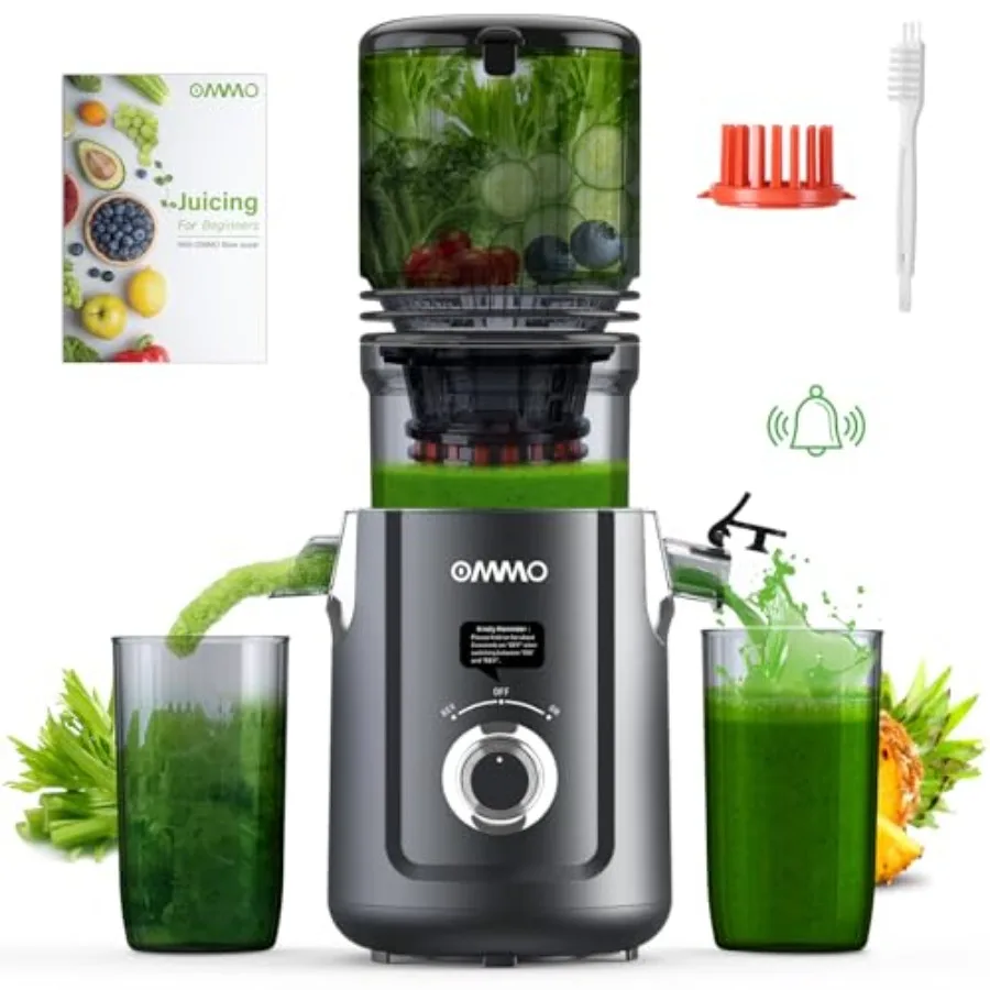 

Cold Press Juicer Machine with 5.1 Wide Feed Chute for Whole Fruits and Vegetables Slow Masticating Juicer Easy to Clean High J