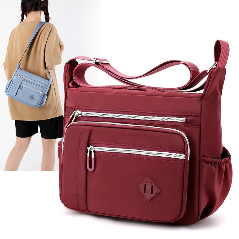 Impermeável Nylon Crossbody Shoulder Bag para Mulheres, Messenger Bags, Bolsas Multifuncionais para Lady, Novo