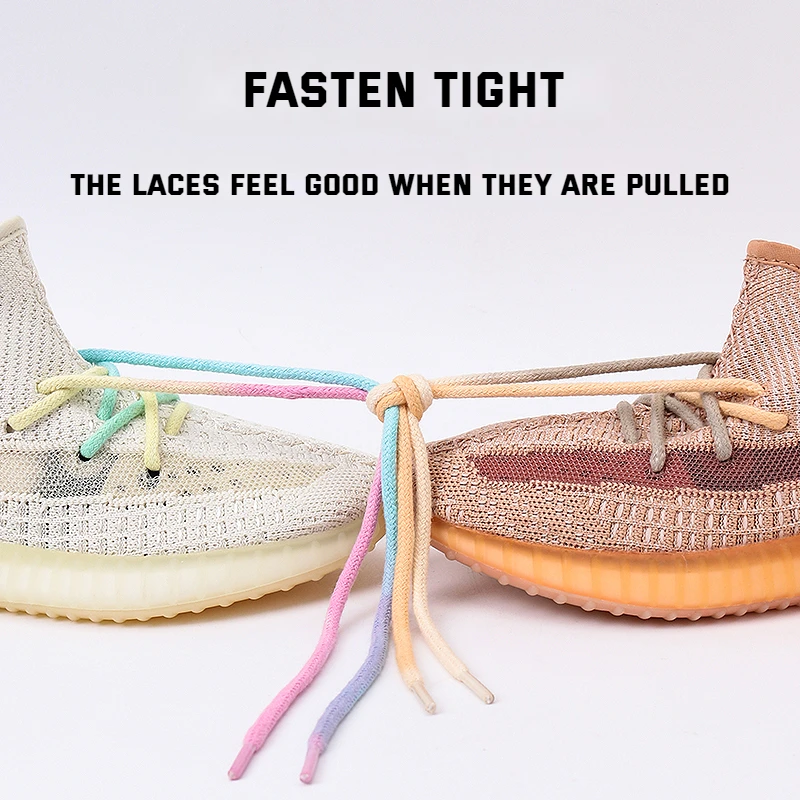 1 Paar bunte runde Schnürsenkel Regenbogen Baumwolle Schnürsenkel Laufschuhe Schnürsenkel 80/120/140/160cm Schnürsenkel Schuhe Zubehör