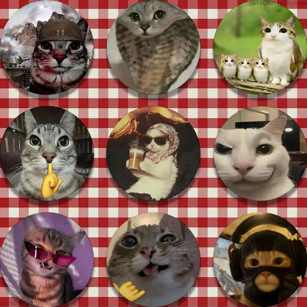 cute Cat Thousand Yard Stare Meme Soft Button Pin Fashion Creative Jewelry Women Cartoon Gift Badge Brooch Hat Funny Cute