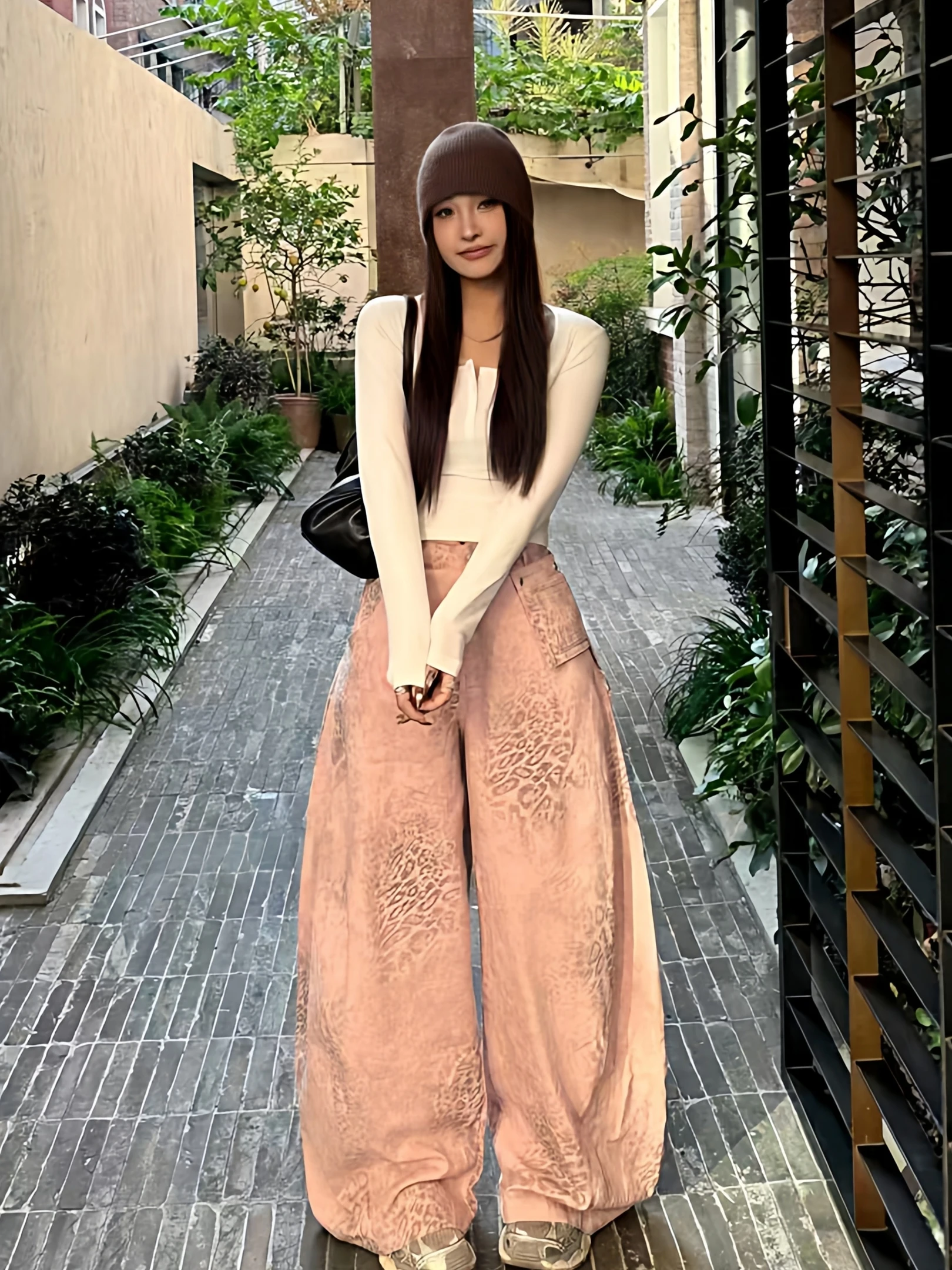 

Spring New Arrival Women's Loose Slimming Wide Leg Pants Harlan Print Casual Trousers Vintage Long Pants Knife