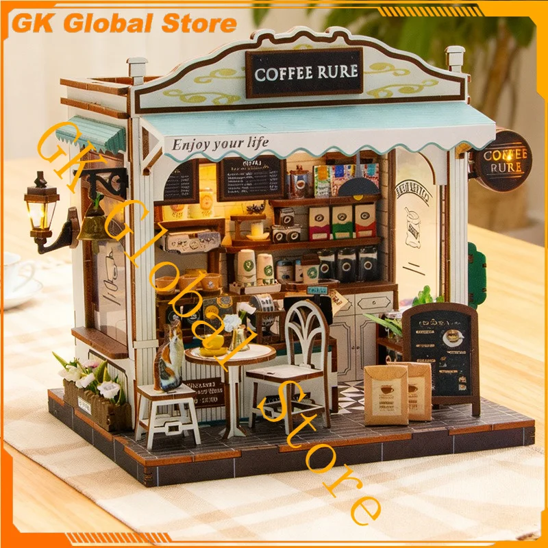 

16cm Verdant Brew Coffee DIY Street View Building Blocks Assembling Building Blocks Desktop Decoration Ornaments Gift Toys