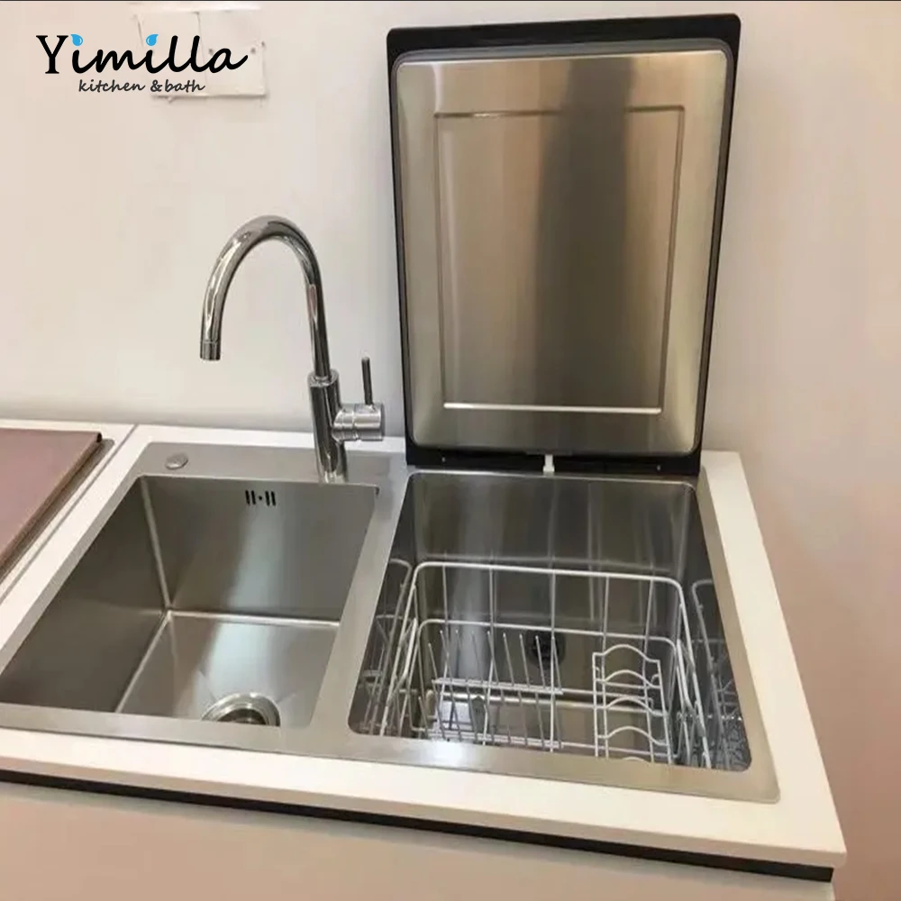 New Design Stainless Steel Sink Undermount Double Bowls Dish Washer Automatic Countertop Dishwasher Smart Kitchen Sink