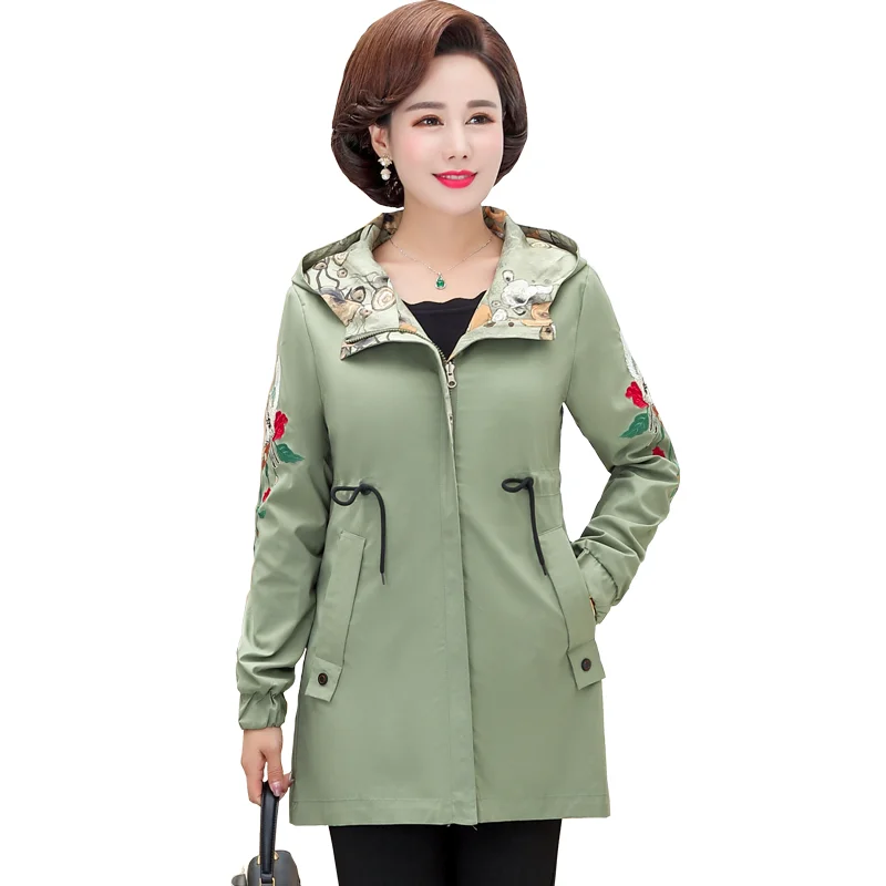 

Nice Spring Autumn Classic Hooded Coat Women Jacket Casual Windbreaker Female Overcoat Long Coat Female Slim Outwear Coats P595