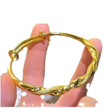 AU999 new gold bracelet for women 24K pure gold solid bracelet push-pull bracelet jewelry gift for girlfriend